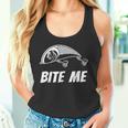 Bite Me フィッシングルアー グラフィックイメージ スカル フィッシュ スケルトン メンズ タンクトップ