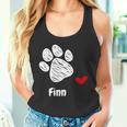 Finn Dog Paw Best Puppy Dog Finn Dog Lover タンクトップ
