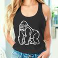 Gorilla ミニマリスト バッジ パッチライン アート 動物 タンクトップ