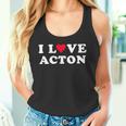 I Love Acton マッチング ガールフレンド&ボーイフレンド アクトン名 長袖tシャツ タンクトップ
