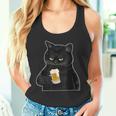 ビールを持っている黒猫 ヴィンテージ おもしろい ビール&猫好き タンクトップ