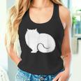 ペルシャ猫のふわふわした座り姿 Persian Cat Fluffyittingilhouette タンクトップ