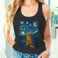 犬 天体観測 ゴッホ 夜空 ゴールデンレトリバー ラブラドール 長袖tシャツ タンクトップ