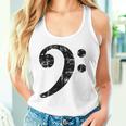 Bass Clef ビンテージブラック左 ベースプレイヤー 長袖tシャツ タンクトップ