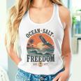 海 塩 自由 沿岸 愛国的 ワシ レトロ 夕日 長袖tシャツ タンクトップ