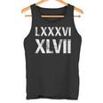 8647 ローマ数字 抗議ヴィンテージアンティーク調 Lxxxvi Xlvii タンクトップ