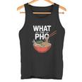 What The Pho こぼれる麺のユーモア タンクトップ