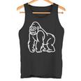 Gorilla ミニマリスト バッジ パッチライン アート 動物 タンクトップ