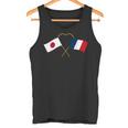 Japanese Flag France Flag フランス遺産 フランスのルーツ 日本の国旗 フランスの国旗 タンクトップ