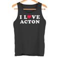 I Love Acton マッチング ガールフレンド&ボーイフレンド アクトン名 長袖tシャツ タンクトップ