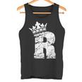 アルファベットtシャツ イニシャル文字 R & キング クイーン クラウン タンクトップ