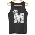 アルファベットtシャツ イニシャル文字mとキングクイーンクラウンtシャツ タンクトップ