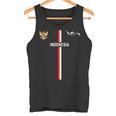 インドネシア国旗、インドネシアのシルエットマップ、国章 長袖tシャツ タンクトップ
