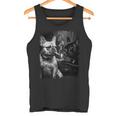 フレンチブルドッグ 喫煙犬 ライター モノクロアート 長袖tシャツ タンクトップ