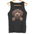 ブラウン ラブラドゥードル かわいい 覗き見 落書き 子犬 犬 長袖tシャツ タンクトップ