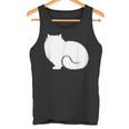 ペルシャ猫のふわふわした座り姿 Persian Cat Fluffyittingilhouette タンクトップ