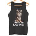 ロングヘア チワワ犬 This Is Love Brown チワワ 恋人 長袖tシャツ タンクトップ