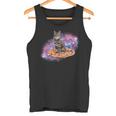 宇宙の猫とピザ タンクトップ