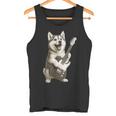 面白いtシャツ シベリアンハスキー 犬 ギター イヌ メンズ グッズ かわいい おもしろ 面白い 服 ネタ タンクトップ