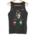 面白いtシャツ シベリアンハスキー 着信 犬 イヌ メンズ グッズ かわいい おもしろ 面白い 服 ネタ タンクトップ