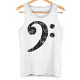 Bass Clef ビンテージブラック左 ベースプレイヤー 長袖tシャツ タンクトップ
