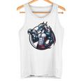 キュートでかわいいグラフィックのドラゴンが筋肉質のシックスパックを表示 長袖tシャツ タンクトップ