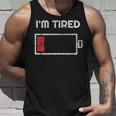 I'm Tired Low Battery 空の電話シンボル タンクトップ 彼への贈り物