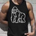Gorilla ミニマリスト バッジ パッチライン アート 動物 タンクトップ 彼への贈り物