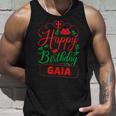Happy Birthday Gaia かわいいクリスマスガイア タンクトップ 彼への贈り物