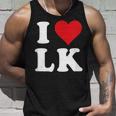 I Love Lk Initials I Heart LK First Last Name L K タンクトップ 彼への贈り物