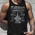 Yf-23ステルス戦闘機ミリタリージェットスペックインフォグラフィック タンクトップ 彼への贈り物