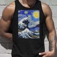 星月夜リメイクとミックスされた神奈川の大波 長袖tシャツ タンクトップ 彼への贈り物