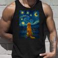 犬 天体観測 ゴッホ 夜空 ゴールデンレトリバー ラブラドール 長袖tシャツ タンクトップ 彼への贈り物