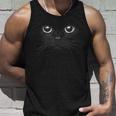 黒猫 顔 グラフィックデザイン 面白い猫 ハロウィンコスチューム タンクトップ 彼への贈り物