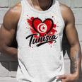 I Love Tunisia 旅行旗 ハート ツーリスト バケーション デザイン タンクトップ 彼への贈り物