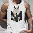 猫好き ラグドール 猫 ポケット入り タンクトップ 彼への贈り物