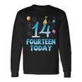 14歳今日私にお誕生日おめでとう彼彼女の息子娘 長袖Tシャツ ギフトのアイデア