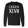 8647 ローマ数字 抗議ヴィンテージアンティーク調 Lxxxvi Xlvii 長袖Tシャツ ギフトのアイデア