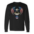 Abstract Unitedtates Of America Wild Eagle With Usa Flag 長袖Tシャツ ギフトのアイデア