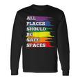 All Placeshould Beafepaces ゲイプライド 同盟国 Lgbtq Month 長袖Tシャツ ギフトのアイデア