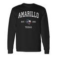 Amarillo Texas Tx ビンテージ州旗スポーツデザイン 長袖Tシャツ ギフトのアイデア