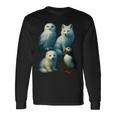 Arctic Animals コラージュ シロフクロウ キツネアザラシ ツノメ 長袖Tシャツ ギフトのアイデア