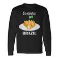 Coxinha 伝統的なブラジル料理 ブラジル国旗 長袖Tシャツ ギフトのアイデア