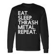 Eatleep Thrash メタルリピート 音楽 長袖Tシャツ ギフトのアイデア