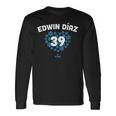 Edwin Diaz Heart New York Baseball Fansalentines 長袖Tシャツ ギフトのアイデア