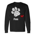Finn Dog Paw Best Puppy Dog Finn Dog Lover 長袖Tシャツ ギフトのアイデア