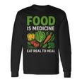 Food Is Medicineの栄養士、自然療法医栄養士へのギフト 長袖tシャツ 長袖Tシャツ ギフトのアイデア