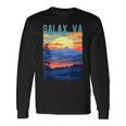 Galaxirginia Usa 山景色 サンセットスタイルデザイン 長袖Tシャツ ギフトのアイデア
