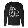 Gorilla ミニマリスト バッジ パッチライン アート 動物 長袖Tシャツ ギフトのアイデア