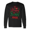 Happy Birthday Gaia かわいいクリスマスガイア 長袖Tシャツ ギフトのアイデア